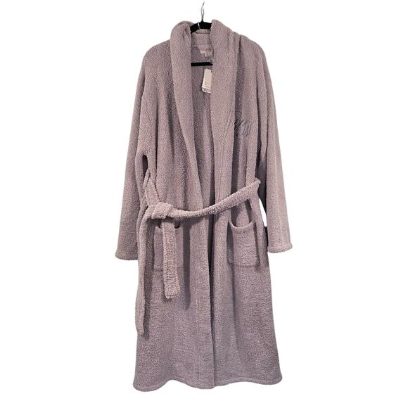 Barefoot Dreams Grey 509 Cozy Chic Plush Robe Size 3 (L) NWT Embroidered - Picture 1 of 7